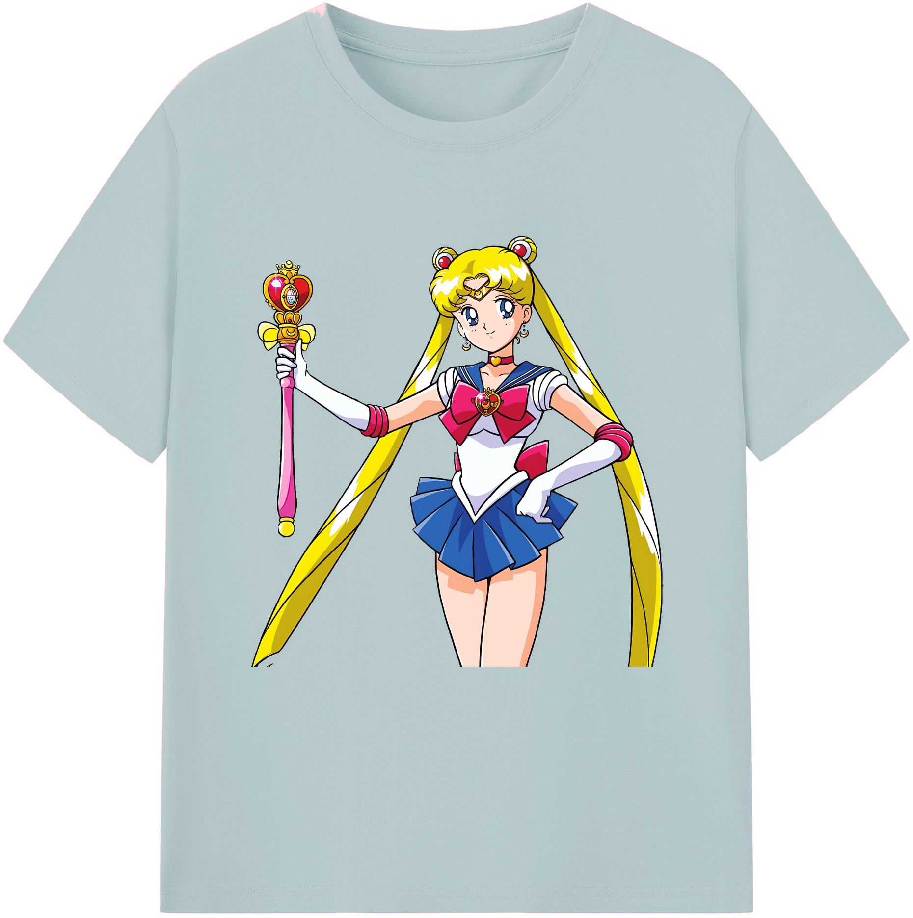（画像用） 美少女戦士セーラームーン 月野 うさぎ つきの うさぎ Sailor Moon Tsukino Usagi 綿100％半袖Tシャツ（フロントプリント）